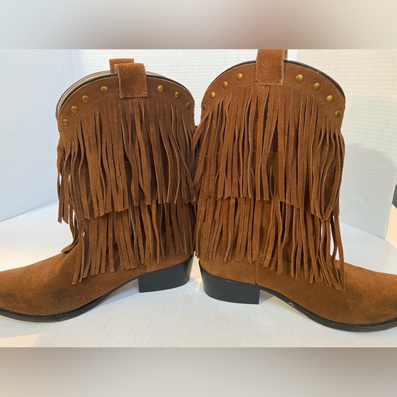 Shyanne Cowboy Boots Cowgirl Womens Western Brown Tan Shoes Fringe Boho Sz 6.5 - Picture 6 of 8